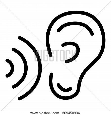 Hear Translator Speech Icon. Outline Hear Translator Speech Vector Icon For Web Design Isolated On W