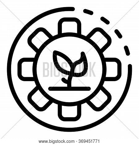Gear System Agronomist Icon. Outline Gear System Agronomist Vector Icon For Web Design Isolated On W