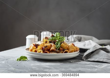 Traditional Italian Dish Pasta Alla Norma
