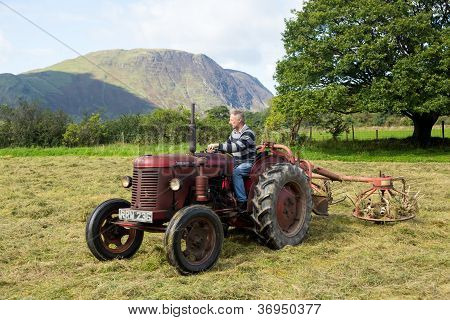 Antika David Brown traktör ve Harman Makinası