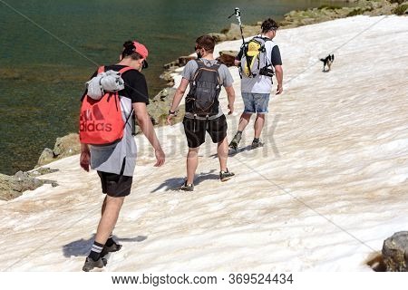 Ordino, Andorra : 2020 May 29 : Young People In The Beautiful View Hiking In The Andorra Pyrenees Mo