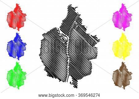 Maastricht City (kingdom Of The Netherlands, Limburg, Holland) Map Vector Illustration, Scribble Ske