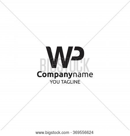 Wp W P Pixel Letter Logo With Digital Shattered