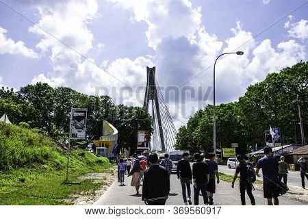 Barelang Bridge, Batam Indonesia - Nov 30, 2018, Beautiful Landmark And Tourist Attraction Palce In 