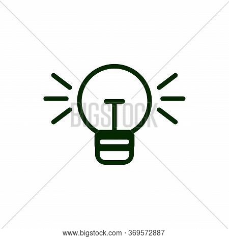 The Light Bulb Icon Is Insulated In White. Vector Line Icon. . Black Lighting. Light Bulbs As A Sign
