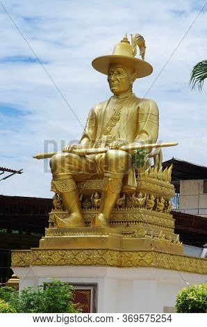 Uthai Thani Province, Thailand - August, 2016: Statue Near  Wat Tha Sung Castle - Uthai Thani, Thail