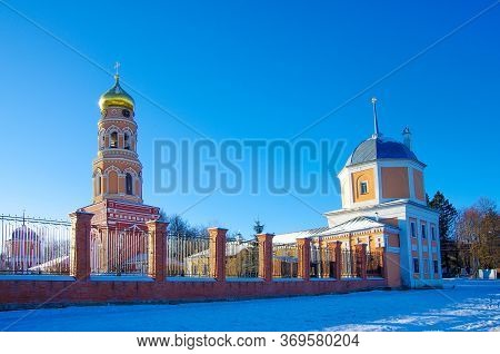 Village Novyy Byt, Chekhov District, Russia - November, 2018: The Monastery Of The Ascension Of Davi