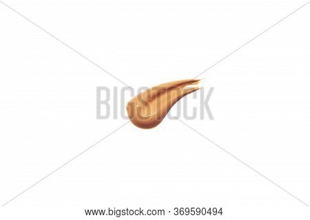 Liquid Foundation For Makeup. Foundation Smudge On A White Background.