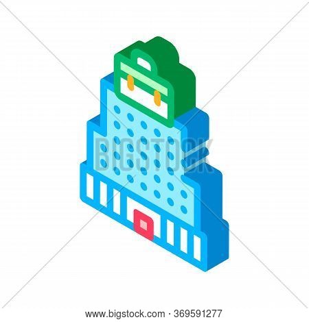 Building Skyscraper Business Center Vector Isometric Sign. Color Isolated Symbol Illustration