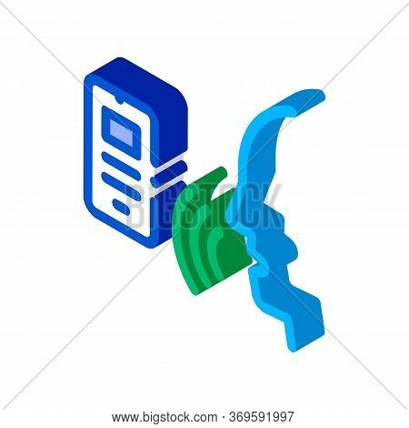 Smartphone Voice Control Icon Vector Isometric Sign. Color Isolated Symbol Illustration
