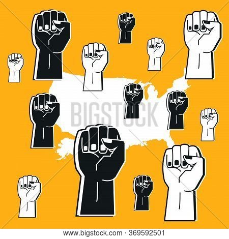 Poster Design Demonstration, Revolution, Protest, Racism, Black And White Skinned People, Discrimina