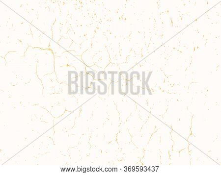 Vector Gold Chic Texture. Patina Scratch Golden Distress Grunge Background. Gold Distressed Effect.