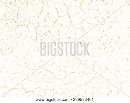 Vector Gold Chic Texture. Patina Scratch Golden Distress Grunge Background. Gold Distressed Effect.