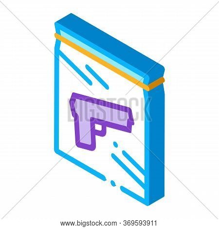 Evidence Gun Law And Judgement Icon Vector Isometric Sign. Color Isolated Symbol Illustration