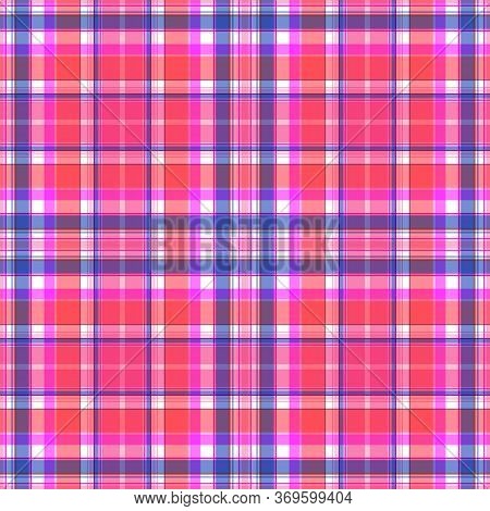 Simple Seamless Checkered Pattern Of Stripes Of Two Colors, On A White Background. Stripes Of Shades
