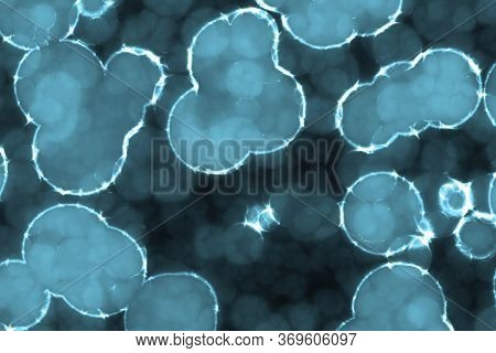 Artistic Cute Light Blue Big Amount Of Bio Cells Digital Graphics Texture Or Background Illustration