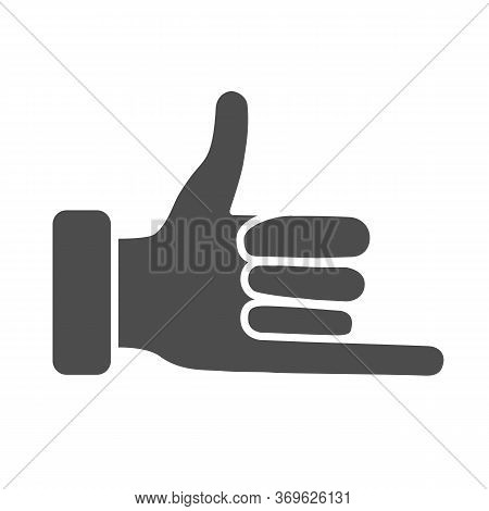 Promise Hand Gesture Solid Icon, Gestures Concept, Fist With Elongated Little Finger Sign On White B