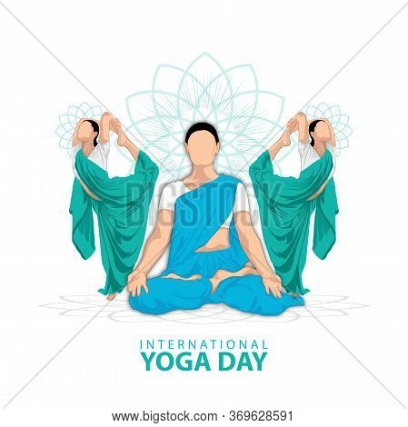 21 June-international Yoga Day,yoga Body Posture, Vector Illustration - Vector