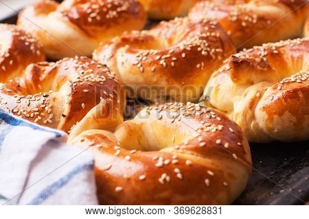 Homemade Yeasty Buns With Cheese And Herbs.