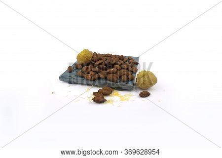 Dry Fruits Flavor In A White Background