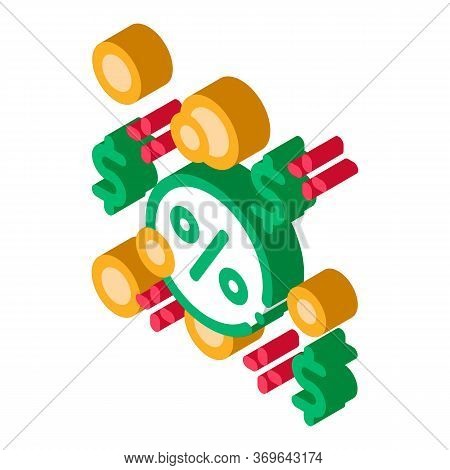 Interest-free Loans Icon Vector. Isometric Interest-free Loans Sign. Color Isolated Symbol Illustrat