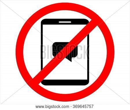 Digital Detox. No Smartphone Prohibition Sign, Vector Illustration, Eps 8 , No Transparencies, No Me