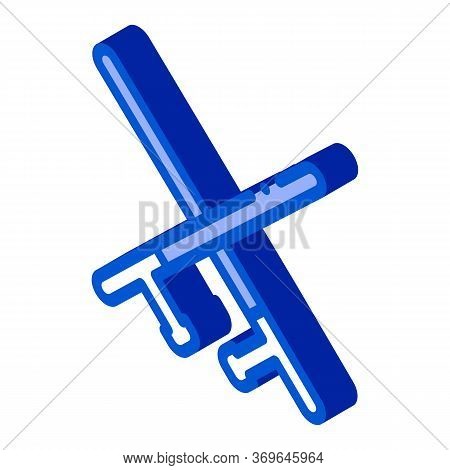 Crossed Police Batons Icon Vector. Isometric Crossed Police Batons Sign. Color Isolated Symbol Illus