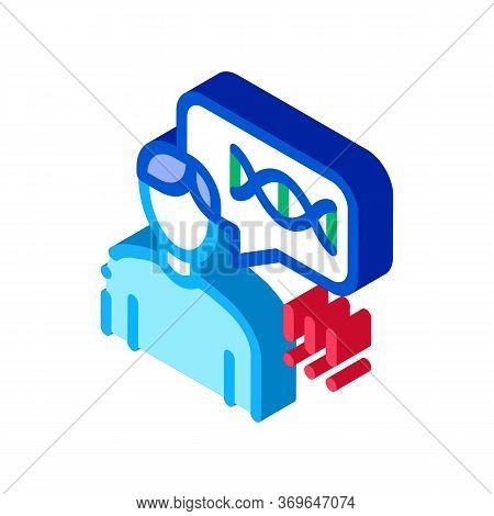 Man Genetic Molecule Icon Vector. Isometric Man Genetic Molecule Sign. Color Isolated Symbol Illustr