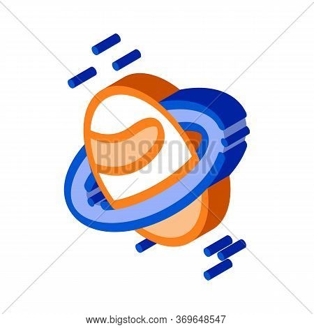 Saturn Planet Ring Icon Vector. Isometric Saturn Planet Ring Sign. Color Isolated Symbol Illustratio