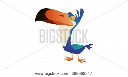 Toucan. Wild Or Zoo Bird From Exotic Tropical Jungle, Isolated Vector Decorative Artprint