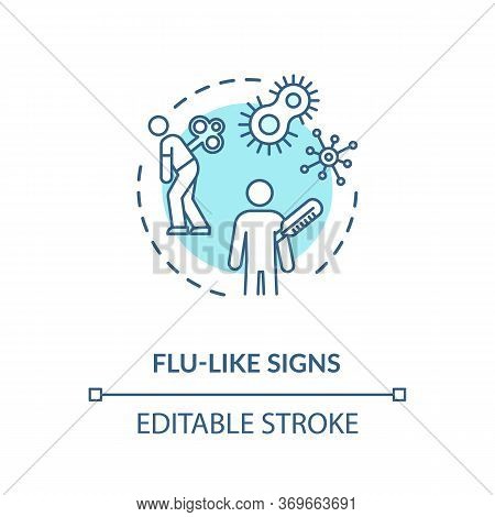 Flu Like Signs Concept Icon. Acute Bacterial Prostatitis Symptom, Infectious Disease, Mens Healthcar