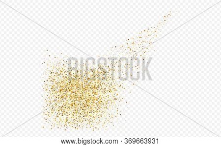 Yellow Round Paper Transparent Background. Luxury Polka Banner. Gold Rain Christmas Pattern. Splash 
