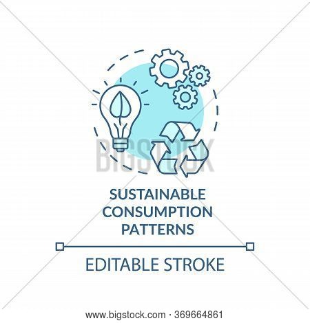Sustainable Consumption Pattern Turquoise Concept Icon. Reduce Waste From Power Resource Usage Idea 