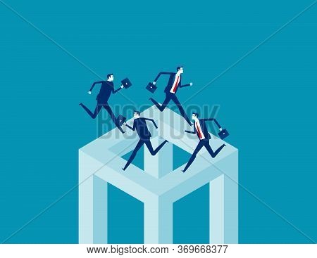 People Running On Geometric And Cube. Motivation