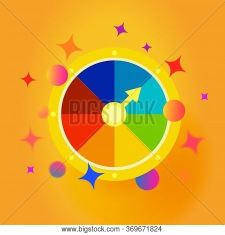 Fortune Wheel Emblem. Confetti Explosion Vector Icon. Gambling Entertainment, Money Stakes. Isolated