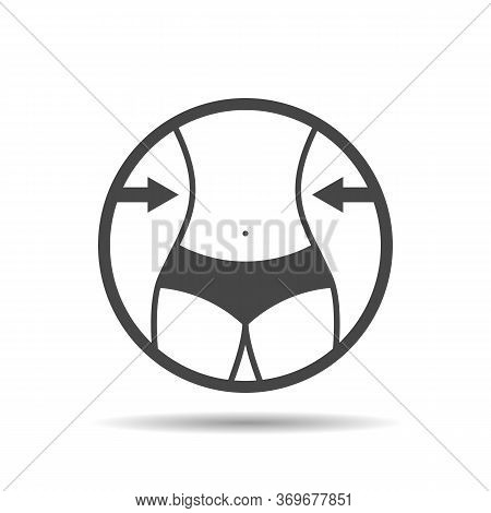 Weight Loss Concept, Diet Icon, Girl Watching Her Weight, Healthy Lifestyle