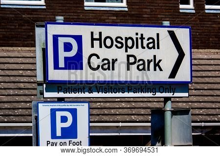 Lancaster Uk 30 May 2020 Lancaster Hospital Car Park With Signs