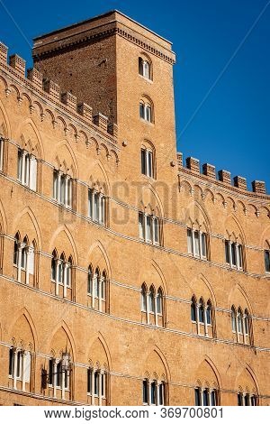 Palazzo Sansedoni, Ancient Medieval Palace (xiii Century) In Piazza Del Campo, The Main Town Square 