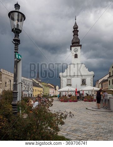 Gmuend/lower Austria - July 2019: Moody Atmosphere In The City Center Of The Historic Town Gmuend In