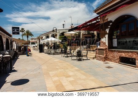 Mil Palmeras, Valenciana, Spain - June 03 2020 : Bars And Restaurants Open, But Very Quiet Due To Co