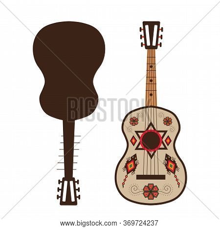 Flat Traditional Mexican Guitar Vihuela Music Instrument
