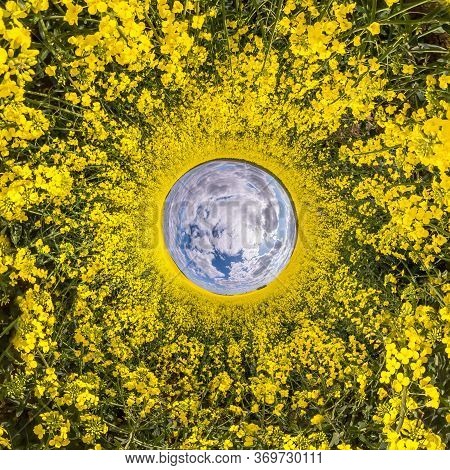 Inversion Of Little Planet Transformation Of Spherical Panorama 360 Degrees. Spherical Abstract Aeri
