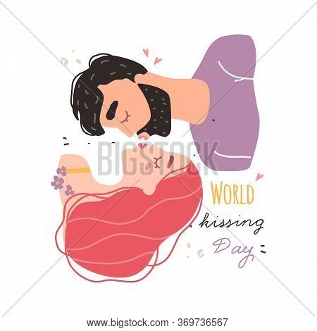 Romantic Couple In Love Kissing. World Kissing Day
