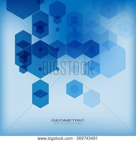 Vector Abstract Design Blue Hexagon. Background Hexagon Element. Vector Graphics