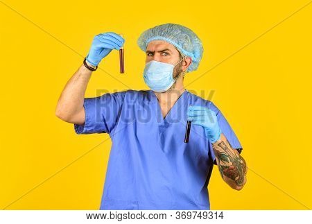 Human To Human Transmission. New Viruses Detected All The Time. Beginning Of Virus Outbreak. Man Doc