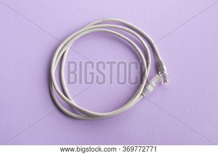 Internet Wire Cat6 Cat5. The Concept Of Connecting To An Internet Network Or Providing Construction 
