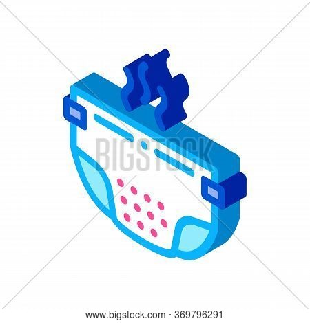 Smelly Diaper Icon Vector. Isometric Smelly Diaper Sign. Color Isolated Symbol Illustration