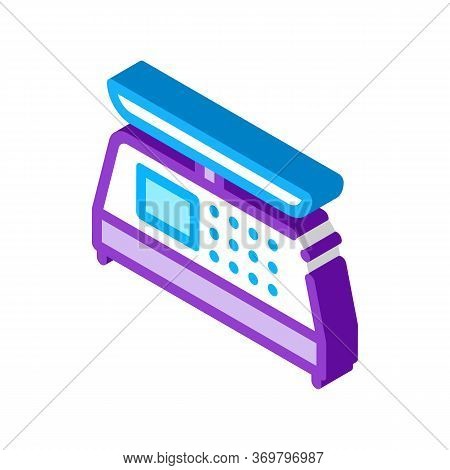 Electronic Scale Icon Vector. Isometric Electronic Scale Sign. Color Isolated Symbol Illustration