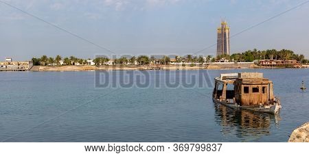 A Decayed Sunk Boat In Red Sea, Jeddah, Saudi Arabia
