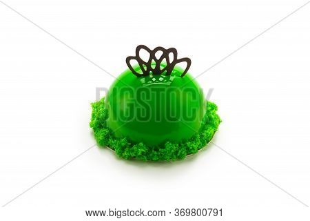Tasty Puding Isolated On White Background.  Copy Space.